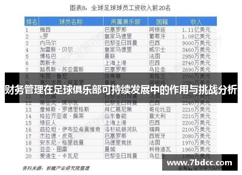 财务管理在足球俱乐部可持续发展中的作用与挑战分析